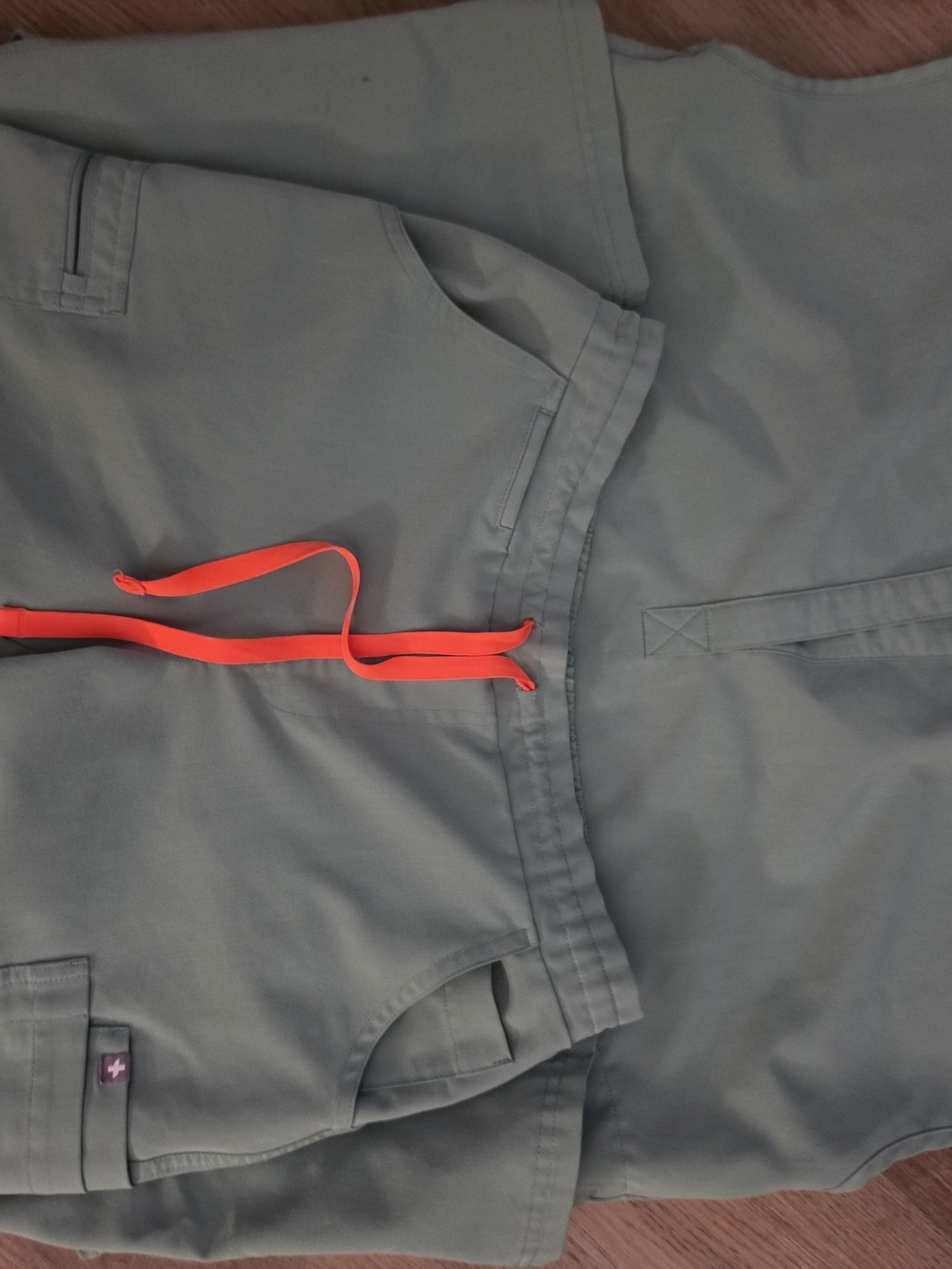 Figs Men's Olive Jogger Pants with Bright Orange Drawstring